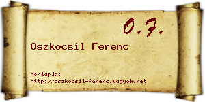 Oszkocsil Ferenc névjegykártya