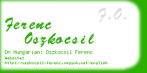 ferenc oszkocsil business card